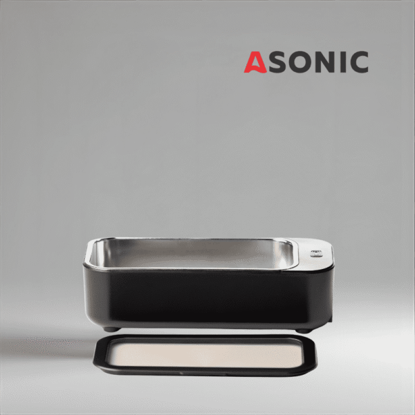 ASONIC HOME-450black ultrazvučna kupka, elegantan i prenosiv čistač za kučnu upotrebu, dizaјniran za svakodnevne dodatke.