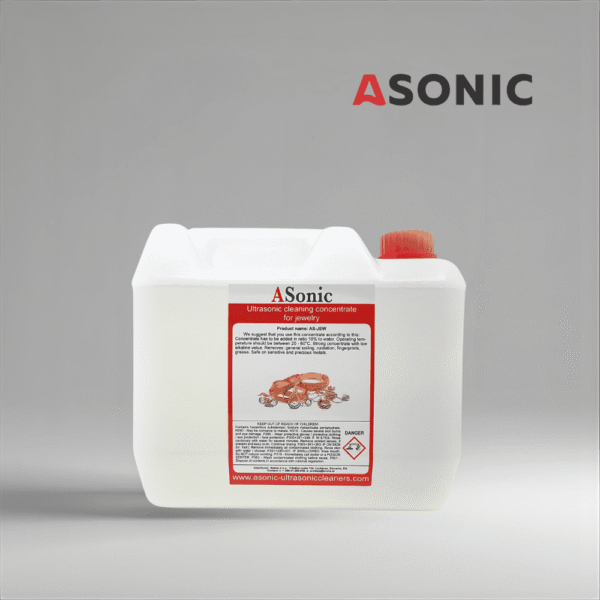 ASONIC AS-JEW-5 ultrasonic jewelry cleaner, 5L detergent for safe cleaning of gold, silver, watches and gemstones.